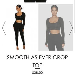 Naked Wardrobe Long Sleeve Black Crop Top